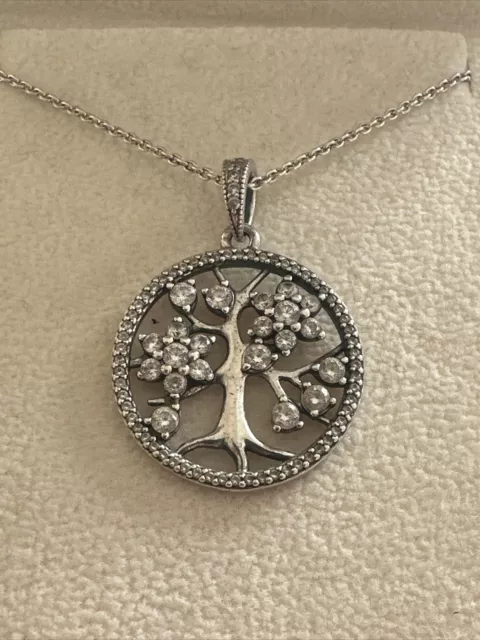 Pandora Family Tree Cubic Zirconia Sterling Silver Necklace - Etsy-tuongthan.vn