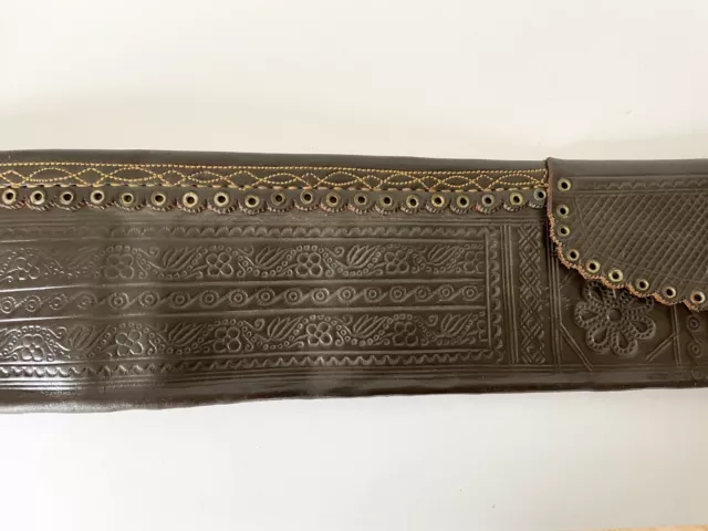 Vtg 50s Motorcycle Kidney Belt Harley Rare Biker Romanian Handmade Leather 3