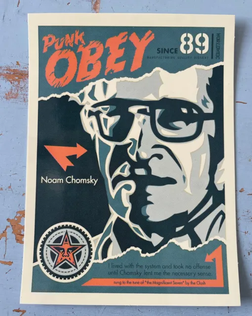 "Pegatina artística póster de imagen de 89"" Obey Giant Shepard Fairey Noam Chomsky 4,75x6"""