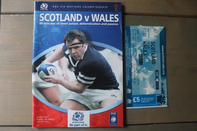 Scotland v Wales 2005 Rugby Union Programme & Ticket Six Nations