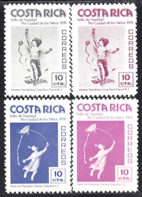 Costa Rica 336/39 1978 Sellos de navidad Pro Ciudad de los niños Vientos navide