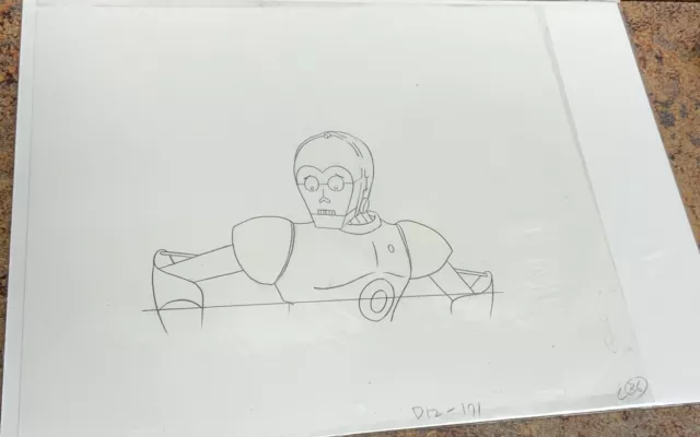 Star Wars Droids C-3Po 1985 Original Animation Art Production Drawing