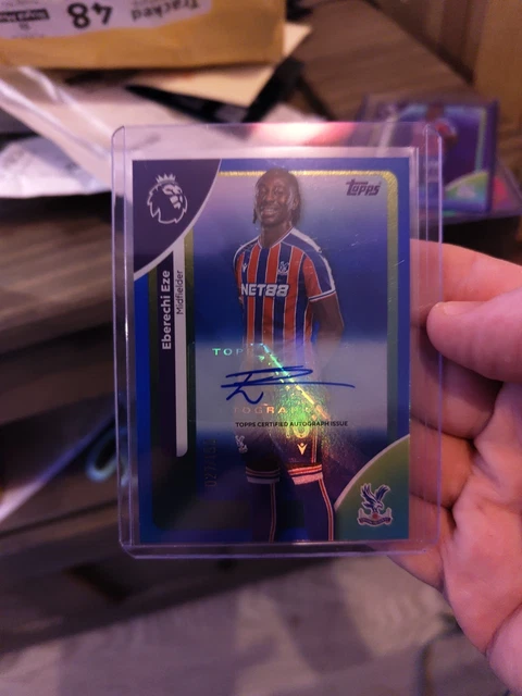 TOPPS PREMIER LEAGUE 2025/2026 Eberechi Eze Blue Parallel Auto /150 £25 ...