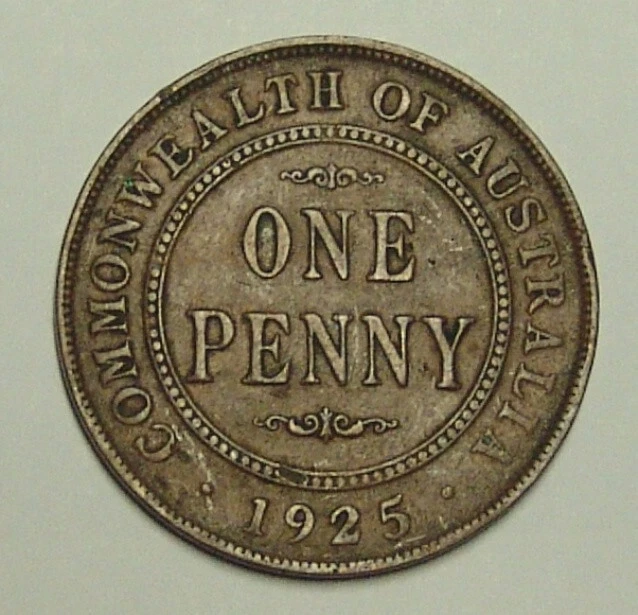 1925 Penny, scarce date, overall, Fine.