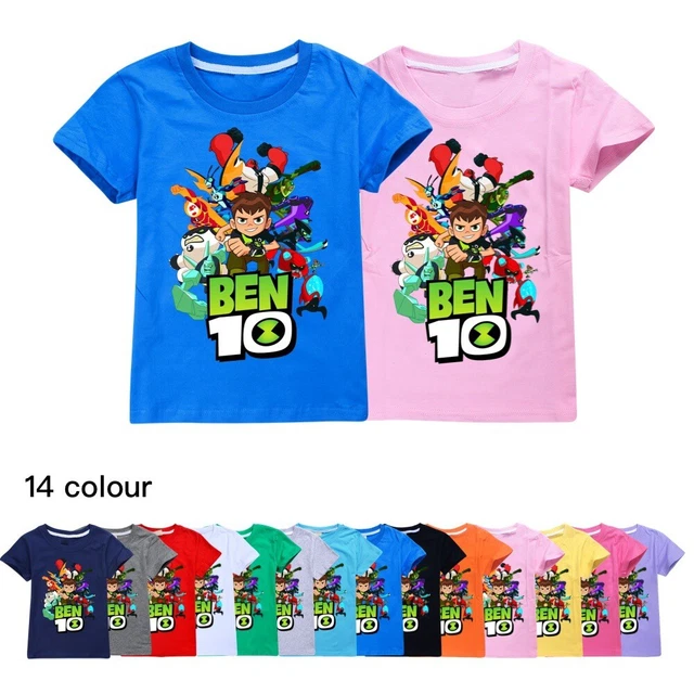 T-shirt bambini ragazzi e ragazze maniche corte estate casual t-shirt top, età 2-14