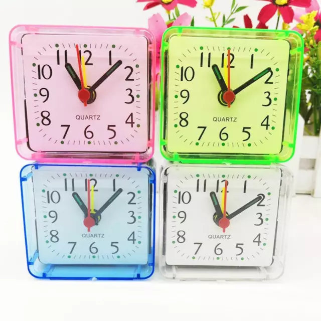 Small Alarm Clocks Beep Travel Office Square Quartz Bedside Desk Travelling.