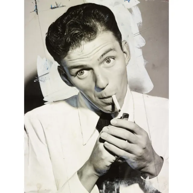 Frank Sinatra Blue Eyes Cigarette Old Photo XL Canvas Art Print