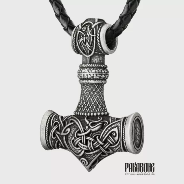 Mjolnir Necklace Size Extra Large Thor's Hammer Pendant Viking Norse Necklace