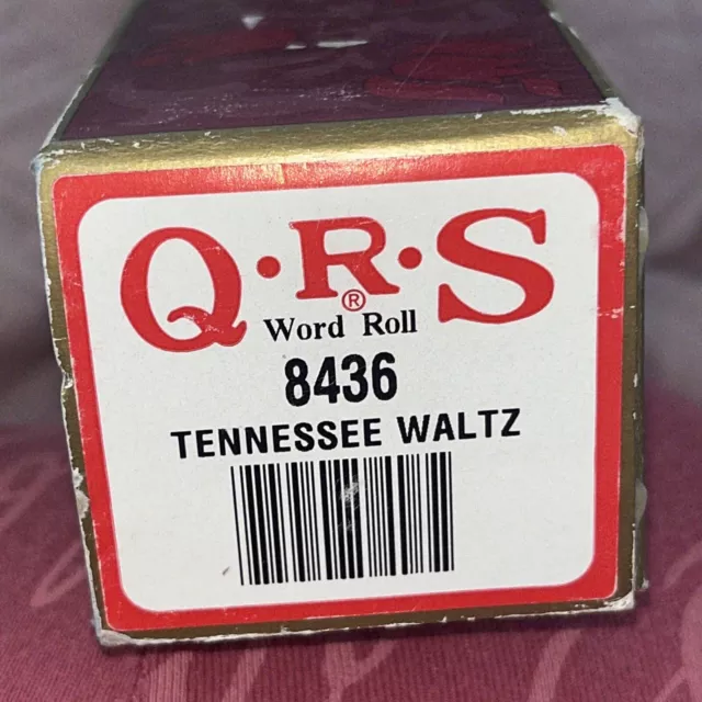 Q•R•S PIANO PLAYER WORD ROLL 8436 Tennessee Waltz In Great Condition.