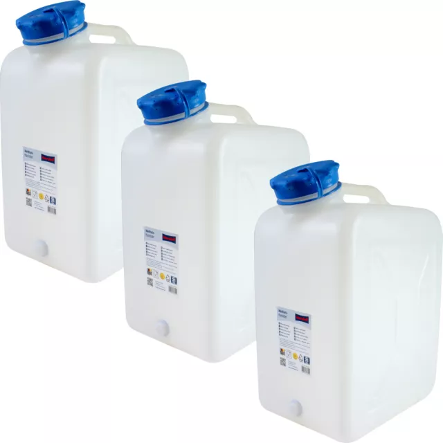 3x Weithals-Kanister 31 Liter PRO 3er Set Lebensmittelkanister Wasserkanister L