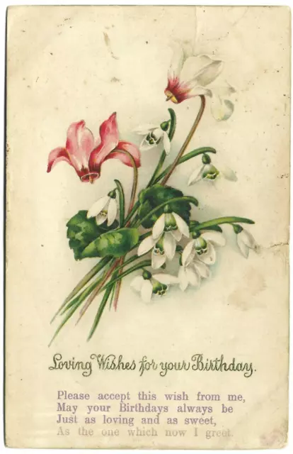 Vintage Postcard From UK Post Stamp| Birthday Greetings Wishes | Date Stamp 1931