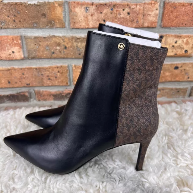 MICHAEL Michael Kors Alina Flex Leather & Logo Ankle Boot NEW