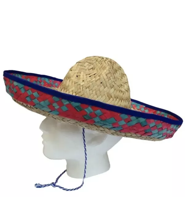 18 Inch FIESTA Sombrero Cinco De Mayo Straw Hat Straw- Adults