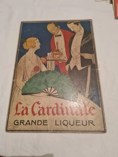 Ancien Carton Publicitaire La Cardinale Grande Liqueur
