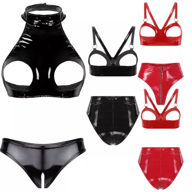 LATEX LONG LINE BRA CAMISOLE TOP w/ MOLDED CUPS / BLACK / Made in UK /136  $69.99 - PicClick