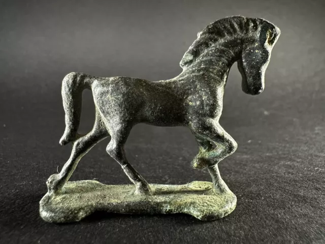 Large Size Ancient Celtic Bronze Leaping Horse Figurine - Circa 100 Bc - 100 Ad