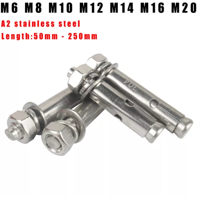 M6 M8 M10 M12 M14 M16 M20 Masonry Concrete Expansion Bolts Wall Anchor Screws