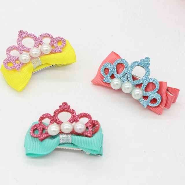 5 ud. pinzas para el cabello Bowknot delicadas perlas corona horquillas para bebé bebé niña