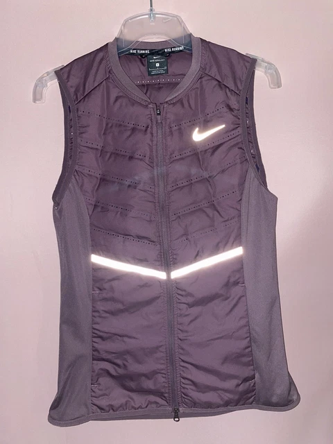 NIKE AEROLOFT 800 DOWN FLASH RUNNING GILET VEST SIZE Small PURPLE MAUVE RRP£145