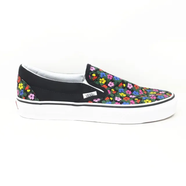 Vans Classic Slip On Floral Black White Shoe Sneaker Womens Size Skate Authentic