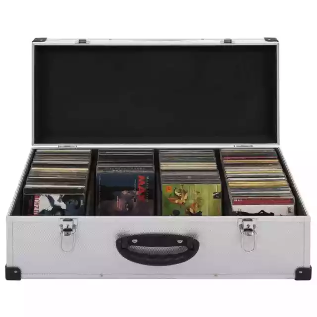 Aluminium ABS Silver CD Storage Case Lockable Organizer Dust-Free Reinforced