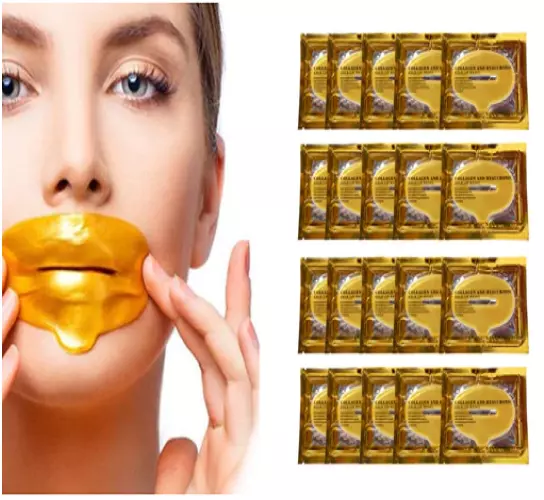 24k Gold Kollagen Lippen Masken Bio Kristall Anti Falten Ageing Patch