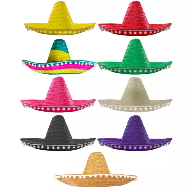 Paquete De Sombrero Mexicano Con Pom Pom Edge Lote Al Por Mayor Occidental Elige Color