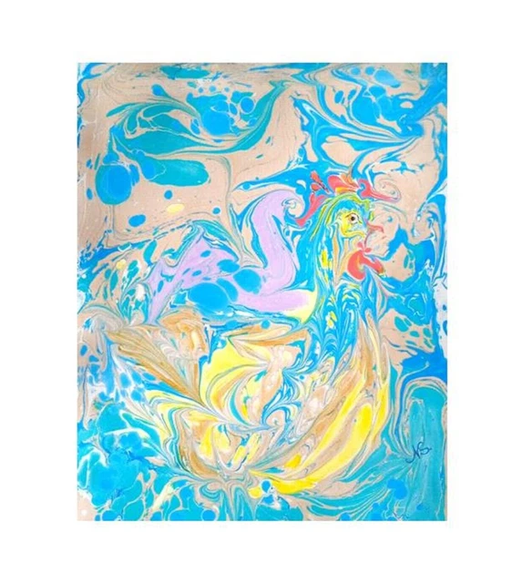 Abstract Сhicken Painting Bird Unique Original Artwork Сhicken Wall Art...