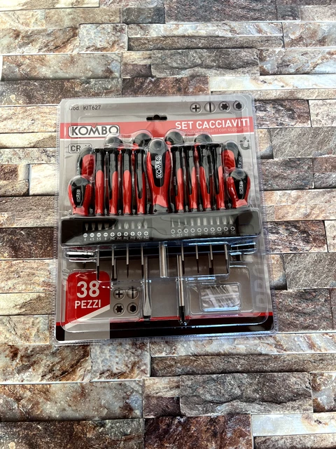 kombo | Set Professionale 38 pz cacciaviti e inserti con supporto.