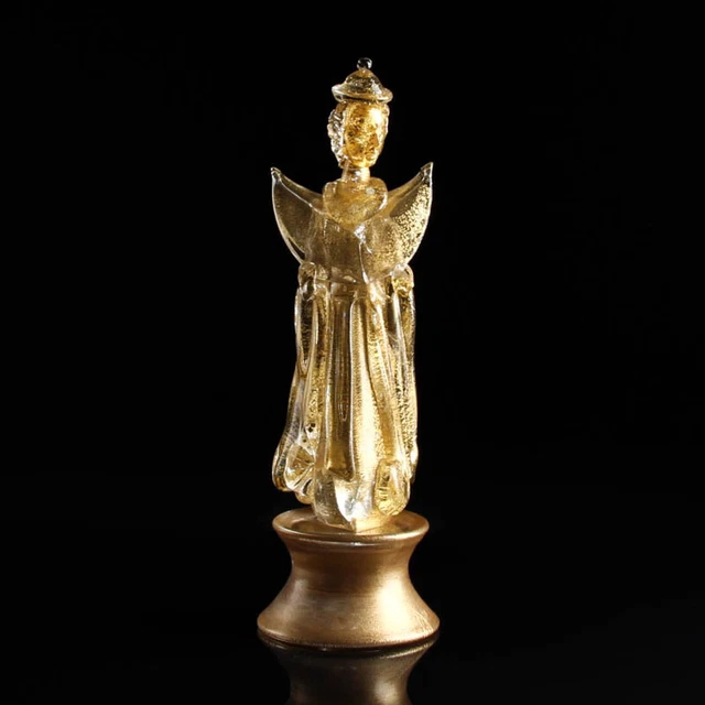 Cristal Murano Escultura Cenedese Ermanno Nason Único Chino Oro