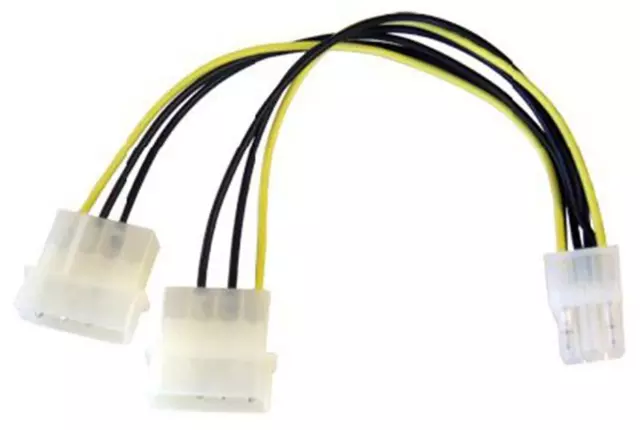 4 pin molex to 6 pin pci-e PCI Express 6 Pin Graphics Card Power Cable Twin Dual