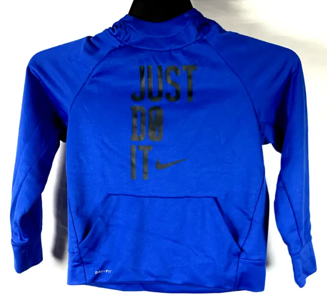 Nike Dri Fit Just Do It Hoodie Girls Youth Size Small Pullover Sweatshirt Blue