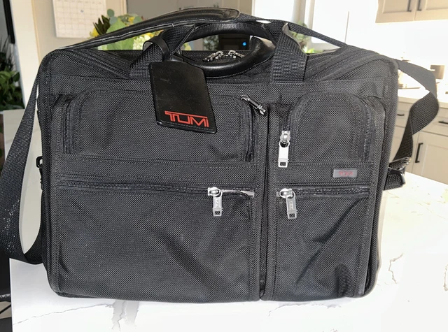 TUMI Alpha Black Ballistic expandable Laptop Business Briefcase 26041D4 Nice 3