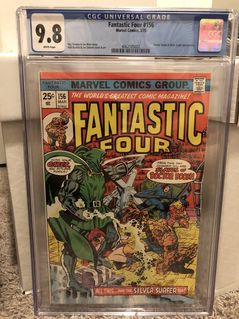 Fantastic Four #156 Cgc 9.8 White Pages Dr Doom Silver Surfer 1975