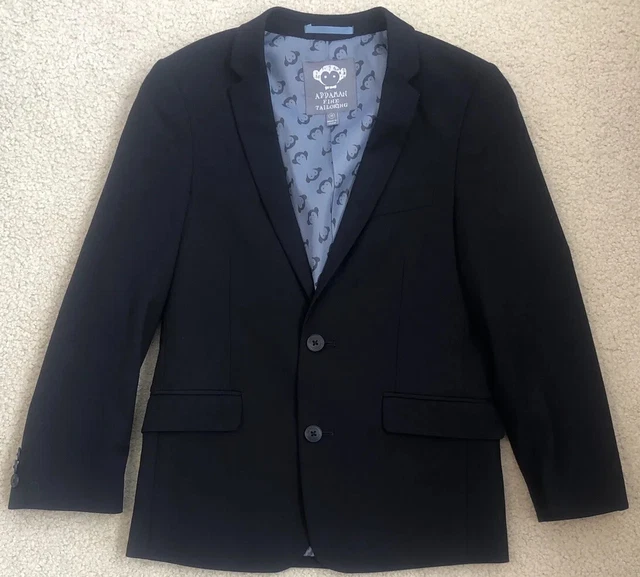APPAMAN Fine Tailoring size 10 Boys Navy Blue Suit Jacket Sport Coat Blazer
