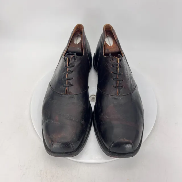 Cydwoq Men Size EU 46 US 12 Dark Brown Leather Oxford Casual Lace up Shoes