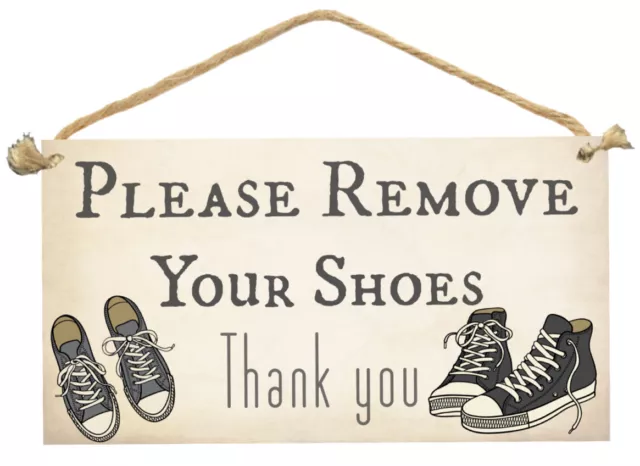 Please Remove Your Shoes Wooden Sign plaque Country Shed, Home decor  AU