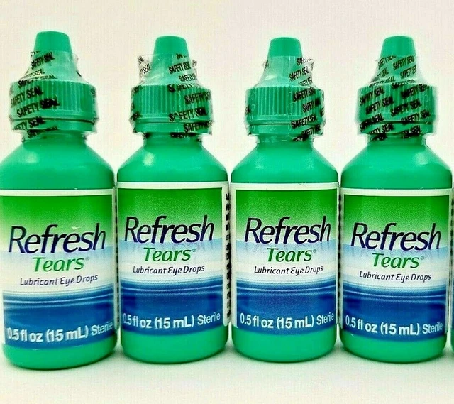 REFRESH TEARS LUBRICANT Eye Drops Moisturizing Relief Sterile 15ml 4PK Exp 6/24+ EUR 21,00