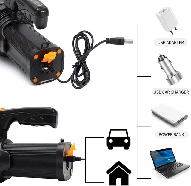 Maythank superhelle leistungsstarke LED Taschenlampe Licht wiederaufladbare Taschenlampe groß 4 Fledermaus 4