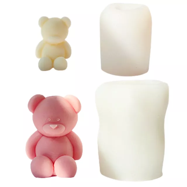 Rose Teddy Bear Silicone Candle Molds Valentine's Day Flower Bear