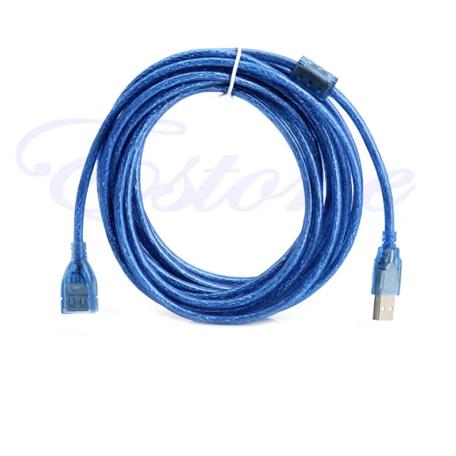 USB 2.0 Extension Extender Cable Cord M/F Standard Type A Male to Female Blue