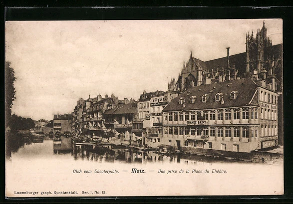 CPA Metz, Vue prise de la Place du Theatre