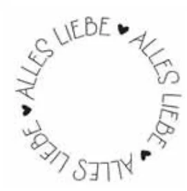 Dini Design Gummistempel 379 - Alles Liebe Spruch Herz Kreis Rund Glückwunsch