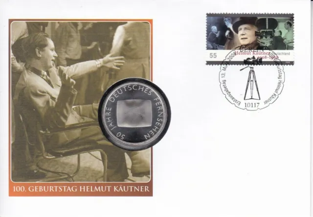 Numisbrief BRD 10 Euro 2002 100. Geb. Helmut Käutner 2008 -08223