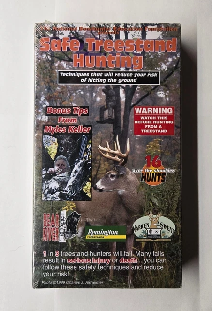 SAFE TREESTAND HUNTING VHS New Myles Keller Remington Warren Sweat Bear