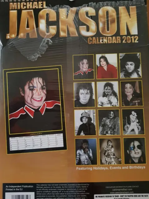 Michael Jackson Calendario Calendar Calendrier Year 2012 Nuovo Blisterato New 3