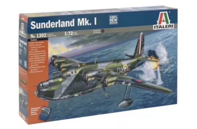 NEW - Italeri 1302 Sunderland Mk.I Plastic Aircraft Model Kit 1/72 - USA SELLER