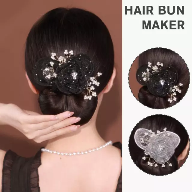 1*Cloth Flower Hair Clip Exquisite Flexible Hair Styling-Tool Twist Hairstyle UK