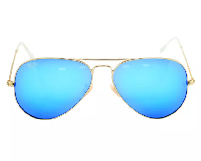 Ray-Ban Sunglasses RB3025 Aviator Flash Gold Frame Blue Flash Lens 58mm Unisex