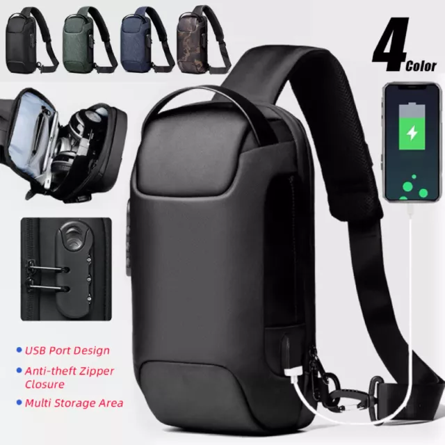 Men's Chest Bag Shoulder Rucksack Sling Cross Body Man Satchel Travel Bag